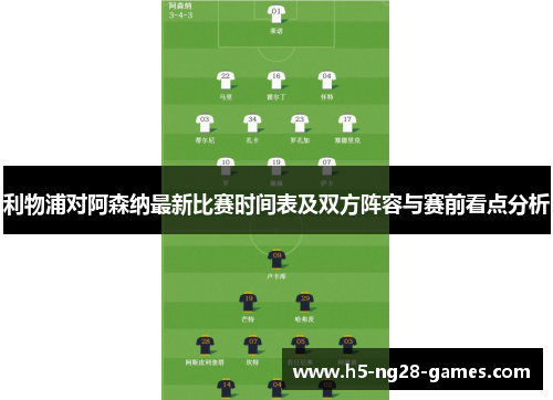 利物浦对阿森纳最新比赛时间表及双方阵容与赛前看点分析 利物浦对阿森纳最新比赛时间表及双方阵容与赛前看点分析